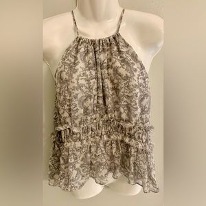 Anthropologie Joie Gray Luxury Silk Halter Top Lined Women’s S Small 4-6 Spring